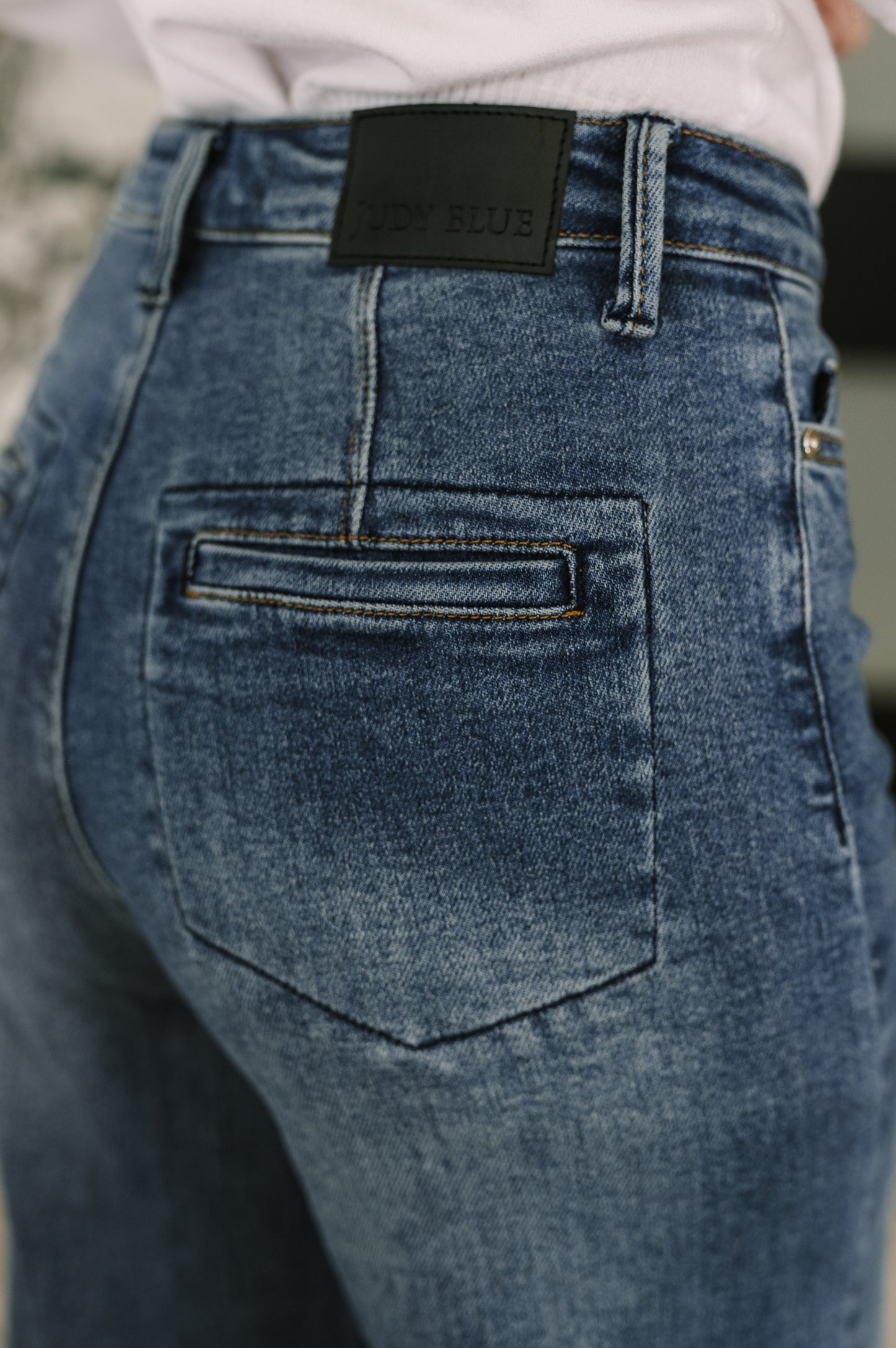 Karla High Waist Column Straight Button-Fly & Back Welt Pkts