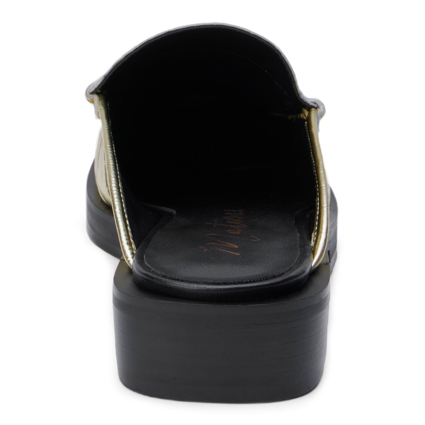 Tasha Loafer Mule in Gold Croc