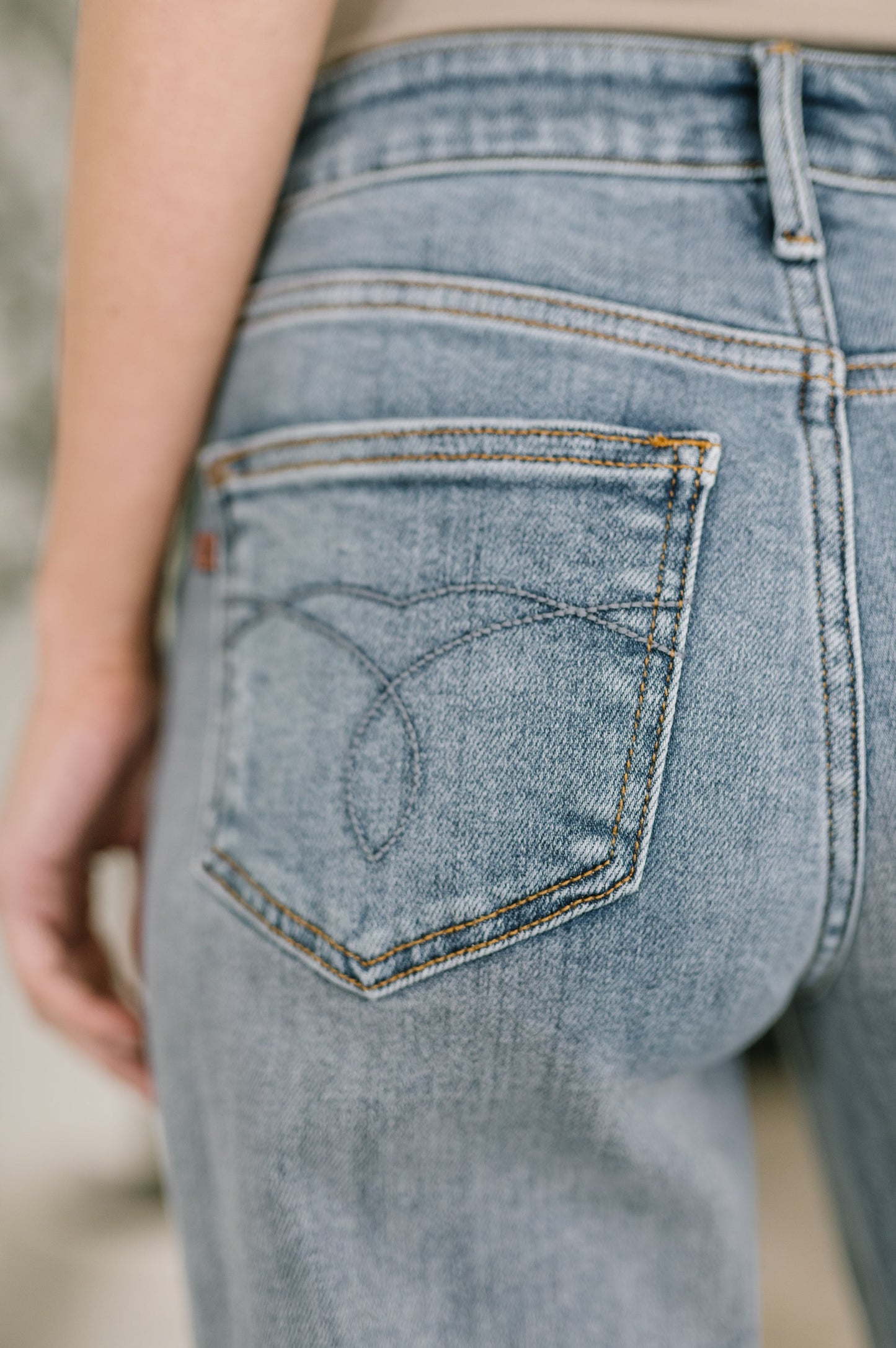 Elaine Mid Rise Boyfriend with Distress & Cuff