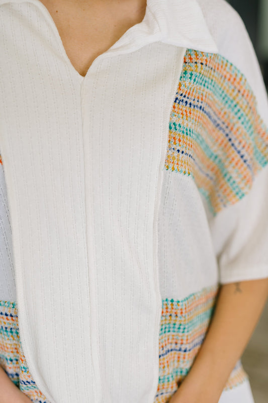 Good For Me Collared Knit Top