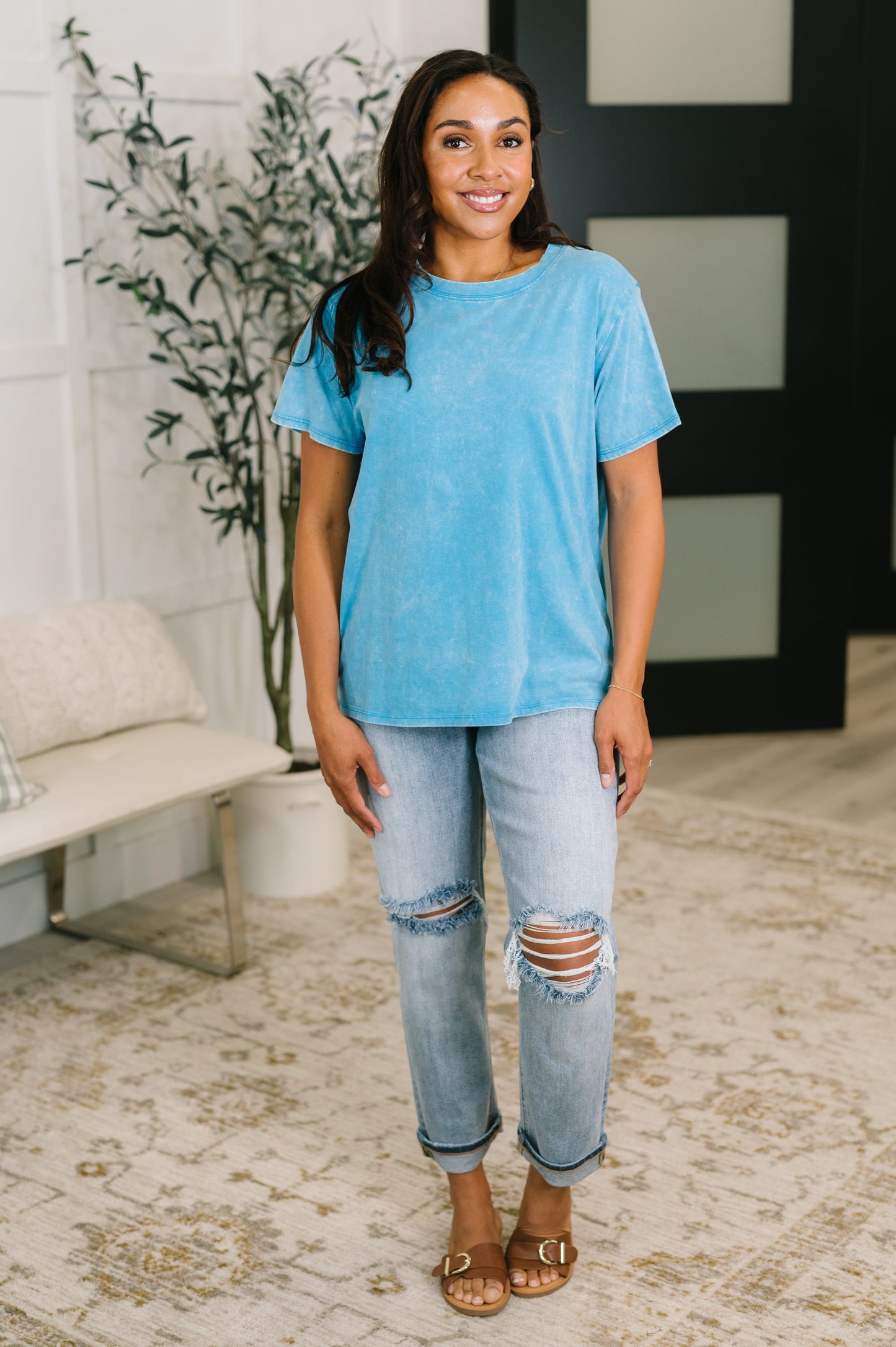 Had to Be There Mineral Wash Tee in Deep Sky