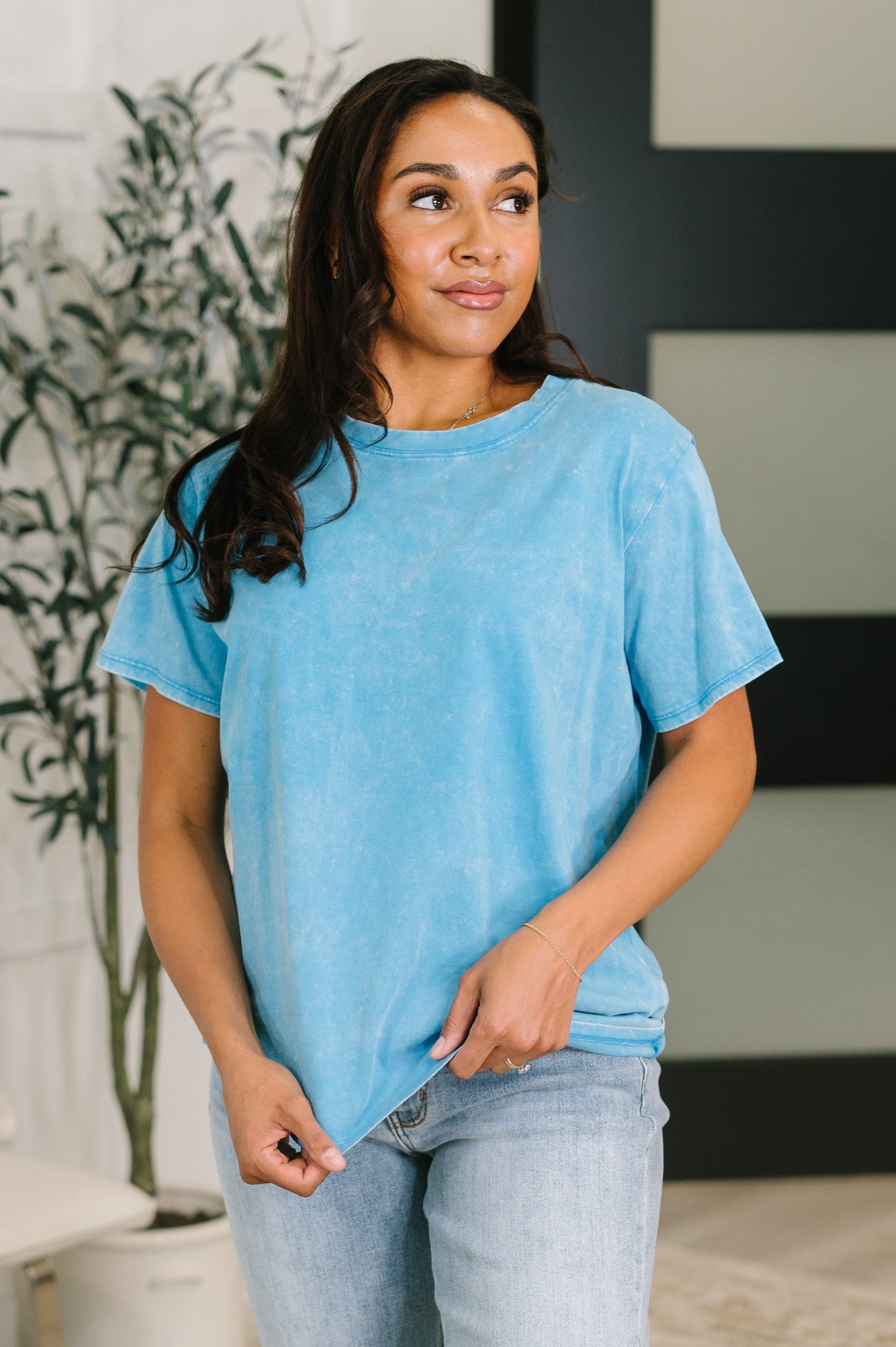 Had to Be There Mineral Wash Tee in Deep Sky