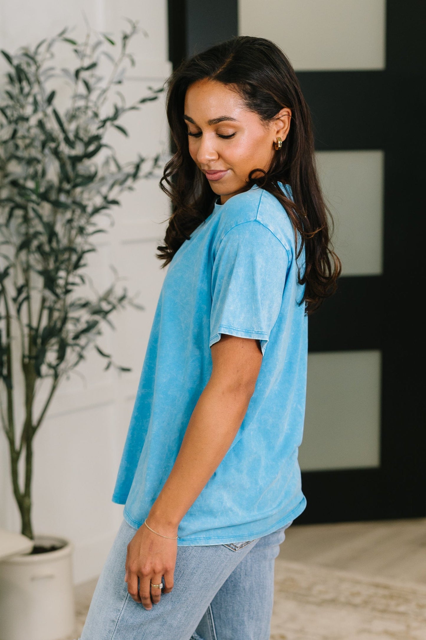 Had to Be There Mineral Wash Tee in Deep Sky