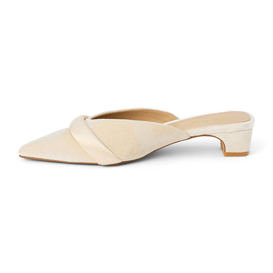 Kellan Heeled Mule in Ivory