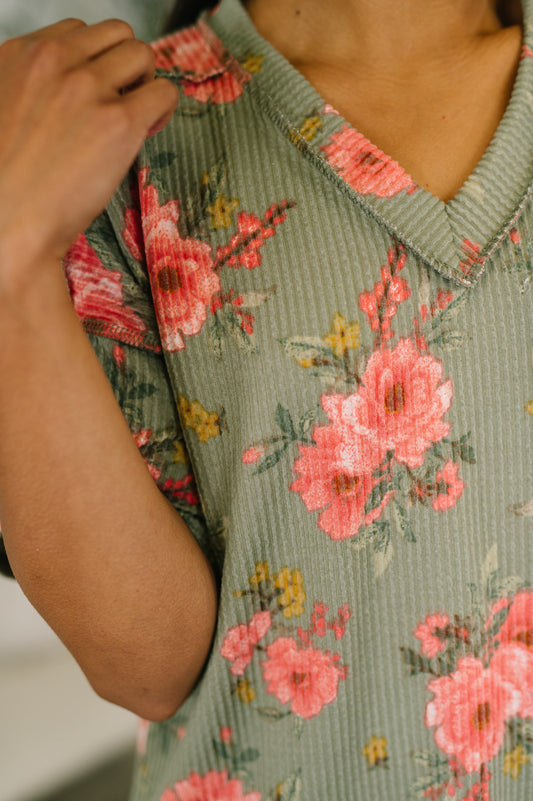 More Than Butterflies Floral V-Neck Top