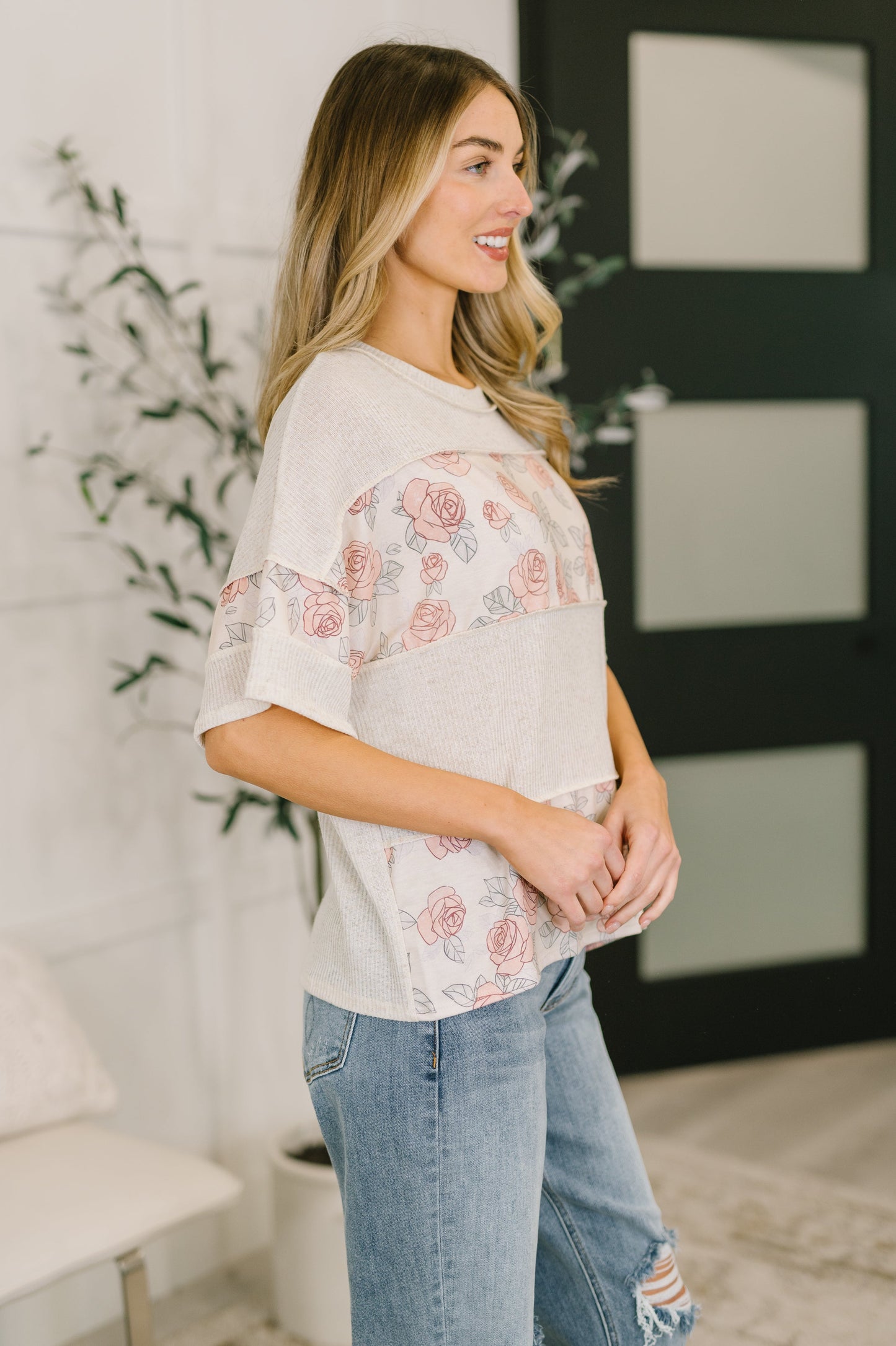Painting the Roses Color Block Relaxed Top