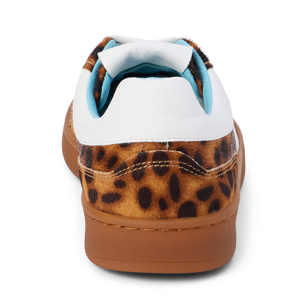 Quincy Low-Top Sneaker in Tan Leopard