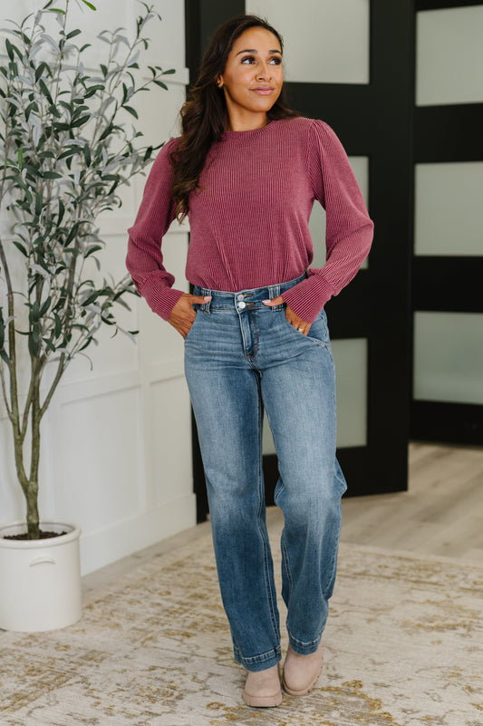 Simply Styled Balloon Sleeve Knit Top