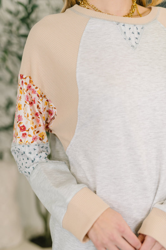 Wondering Aloud Patchwork Long Sleeve Top- 3/3/2026