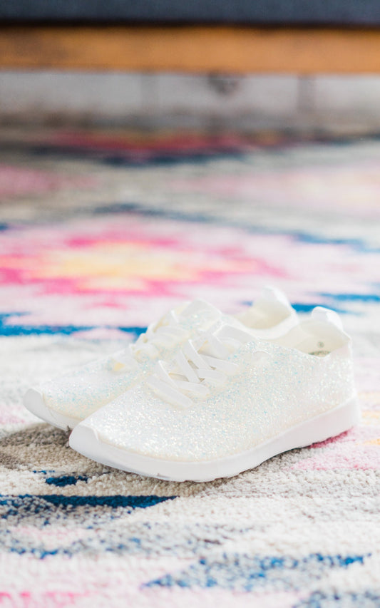 Mayo Glitter Sneakers in White