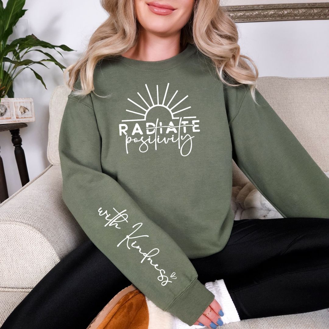 PREORDER: Radiate Positivity Graphic Sweatshirt in Three Colors